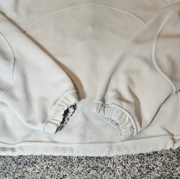 Lululemon Brushed Softstreme Half Zip Pullover Bone Size 12 Cropped Funnel Neck - Picture 8 of 11